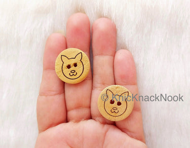 Wood Cat Buttons
